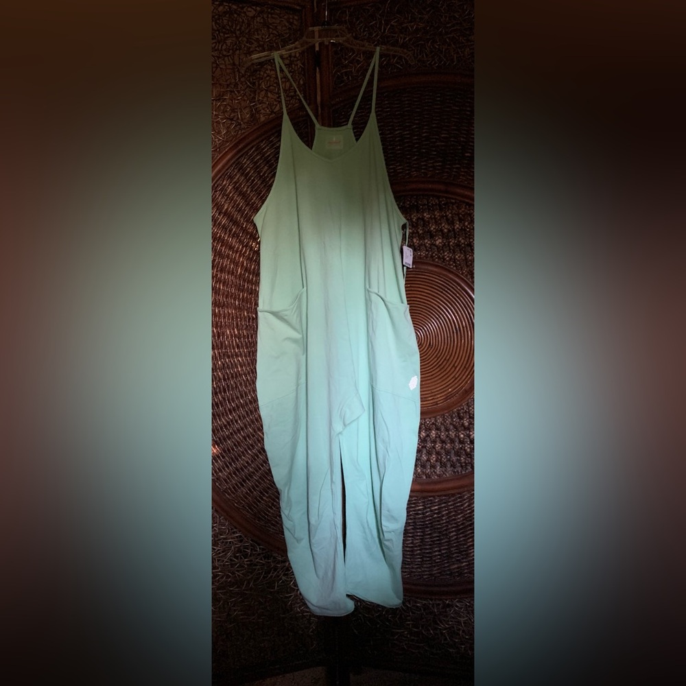 FP Movement Hot Shot Onesie Bright Jade Green Romper Free People NEW NWT - Picture 9 of 9